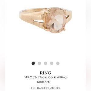 14K 2.52CT Genuine Imperial Topaz Ring